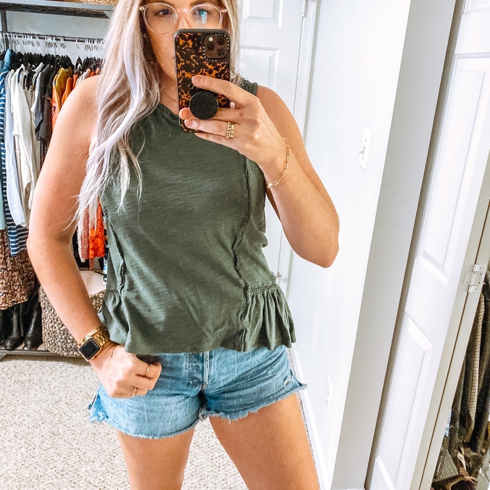 GAP 🌿 Slub Jungle Green Cotton Tank